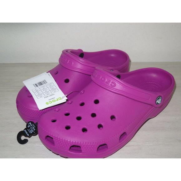 Crocs 10001-6SV Men's Sz 8 Women's Sz 10 Fuchsia Fun Classic Clogs - Picture 4 of 9